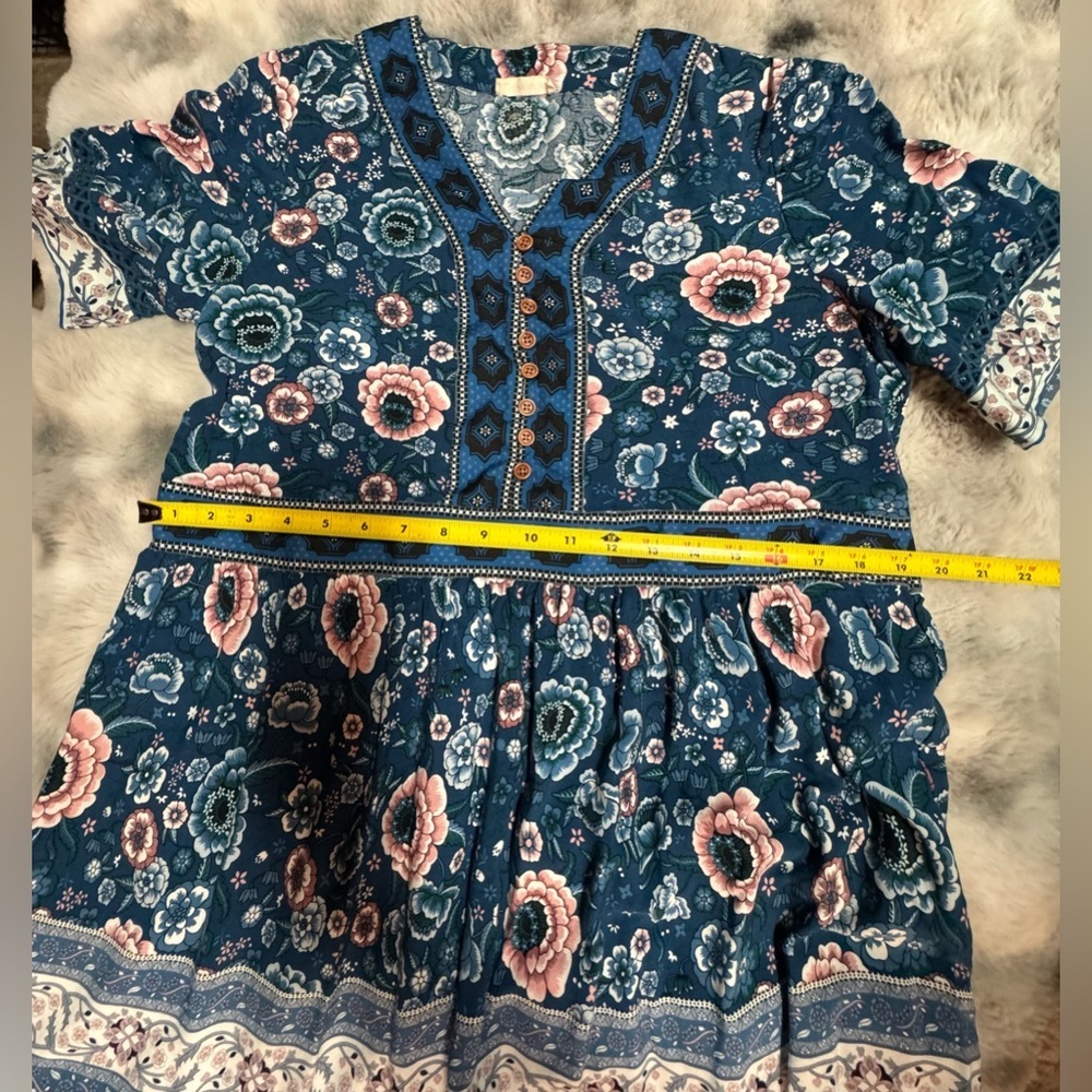 Sunday Blue and Pink Patterned Maxi Dress Size Large - Picture 11 of 15